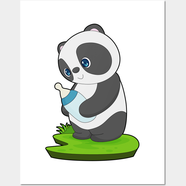 Panda Baby bottle Milk Wall Art by Markus Schnabel